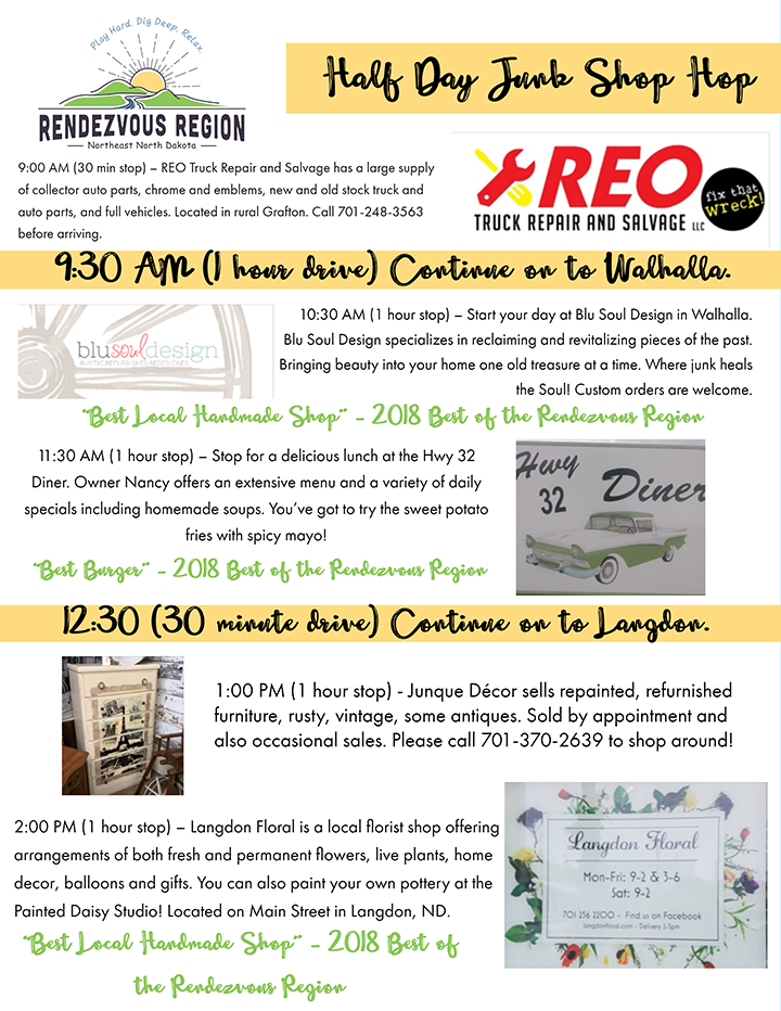 Rendezvous Region Northeast North Dakota   Junk Shop Hop Itinerary 